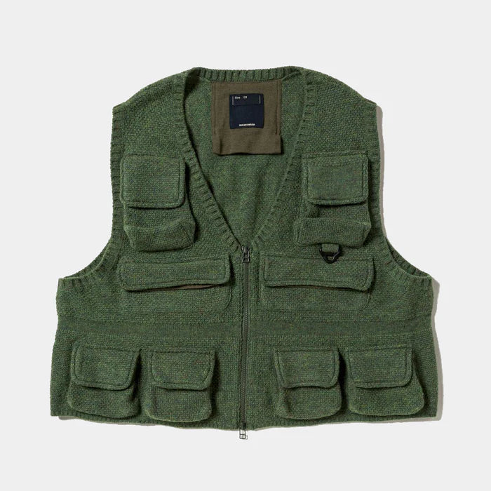 meanswhile - Knit Fishing Vest Foliage Green / 2/M