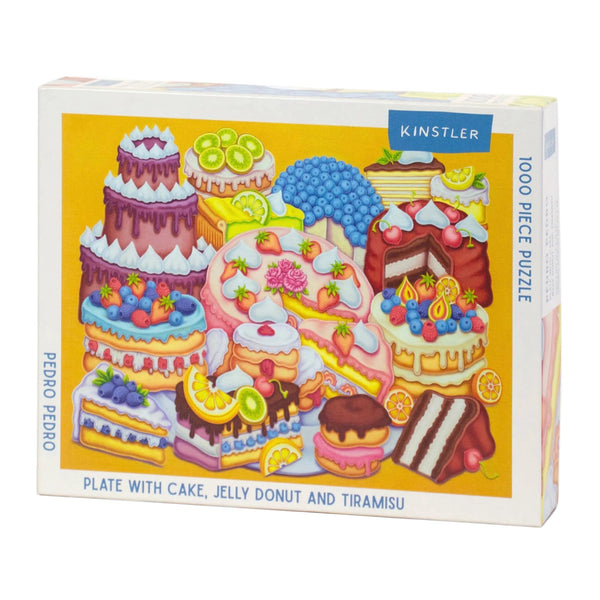 Kinstler Puzzles - Plate with Cake, Jelly Donut, and Tiramisu - 1000 Piece Puzzle