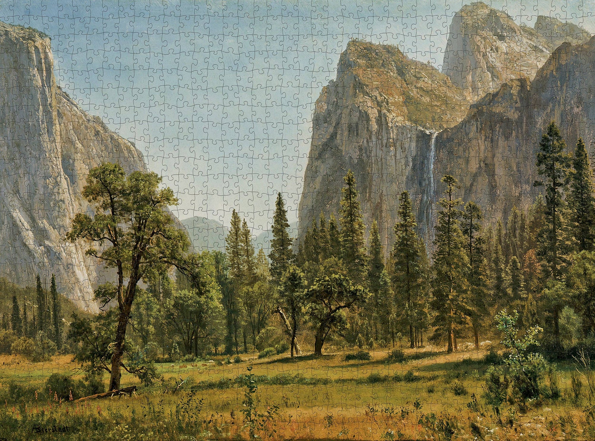 Albert Bierstadt: Bridal Veil Falls, Yosemite 1000-Piece Jigsaw Puzzle