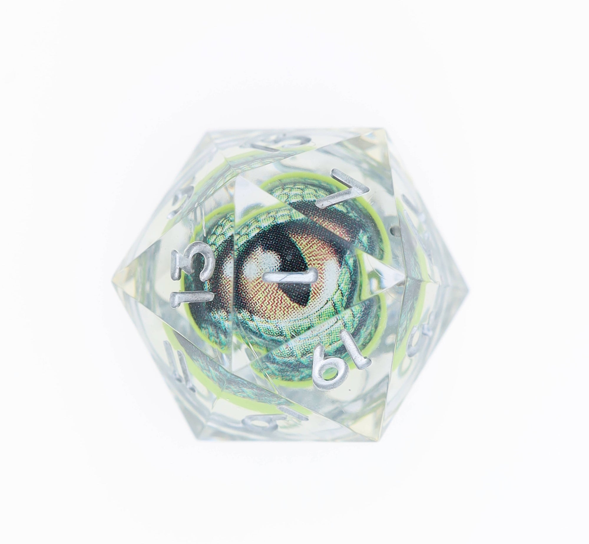 Sharp Edge Moving Eye RPG Dice Set - Green Dragon Eye