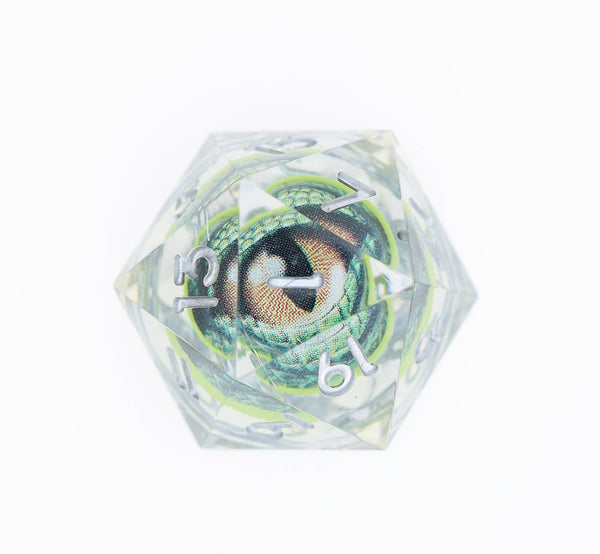 Sharp Edge Moving Eye RPG Dice Set - Green Dragon Eye