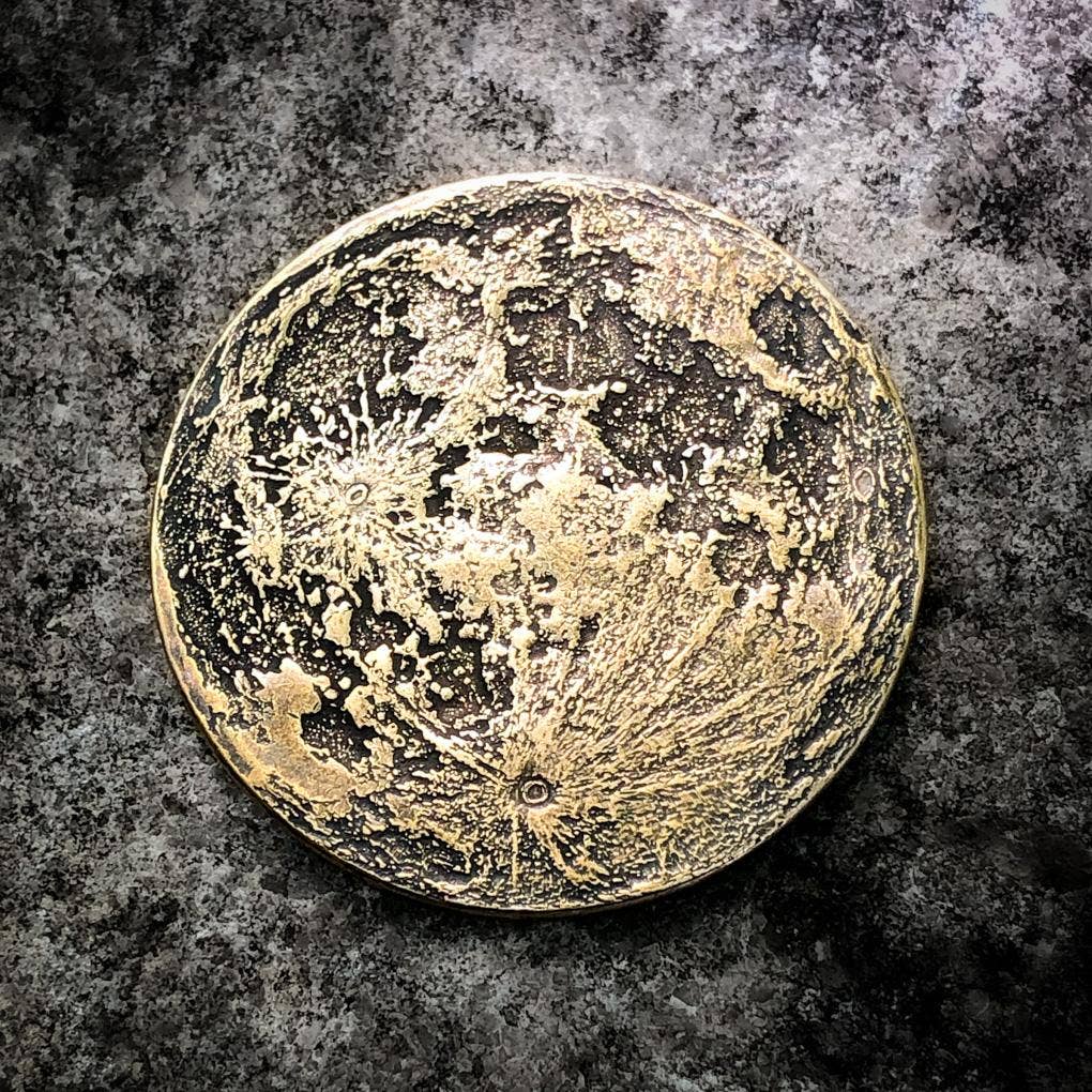 Large 1.5 " Harvest Moon Brass Coin