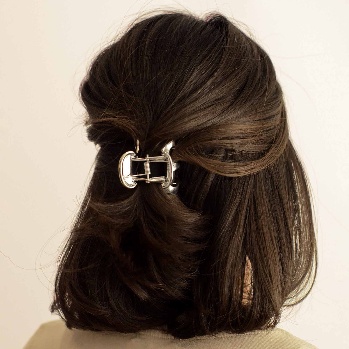 nar'sha - Metal Hair Claw Clip - Silver