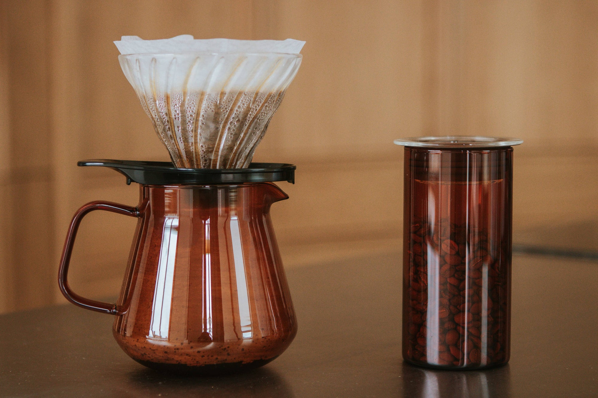 Hario - Colors Glass Series - Canister 400mL: Amber