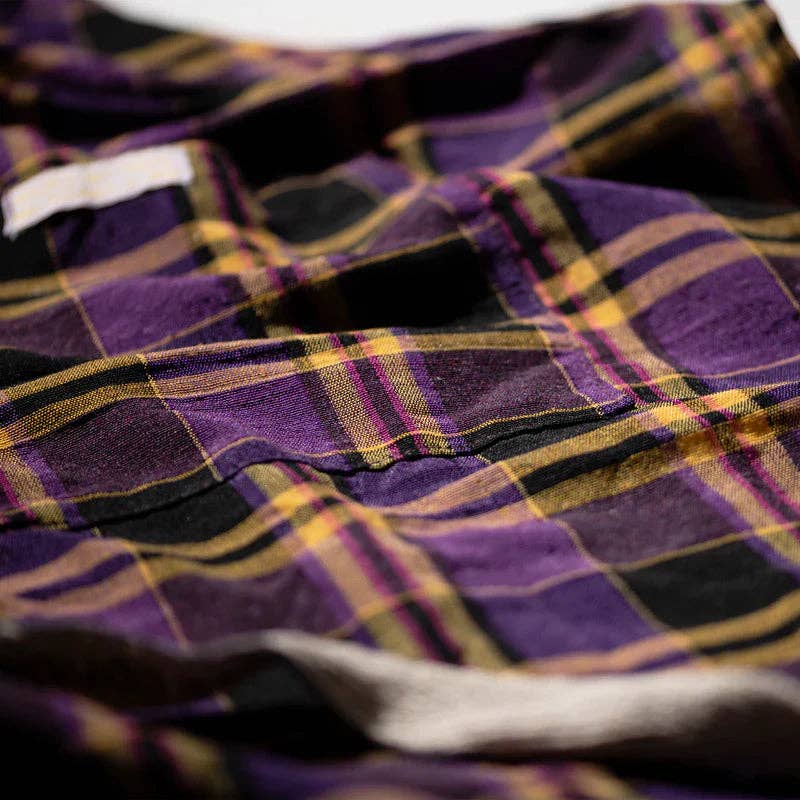 Puebco - Recycle Cotton Check Apron Purple Mix