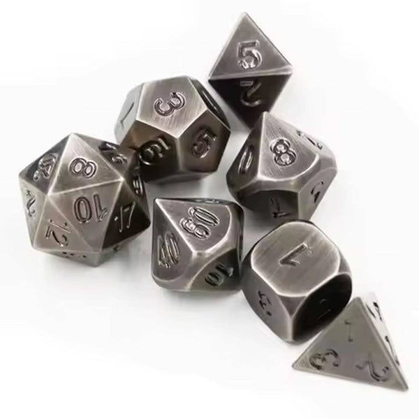 Brushed Steel Forged Metal Dice Set