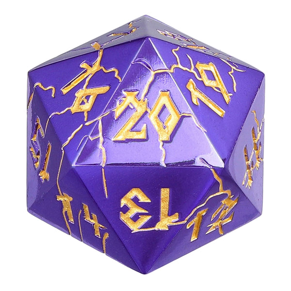Barbarian 35mm Single D20 Spin Down - Purple and Gold