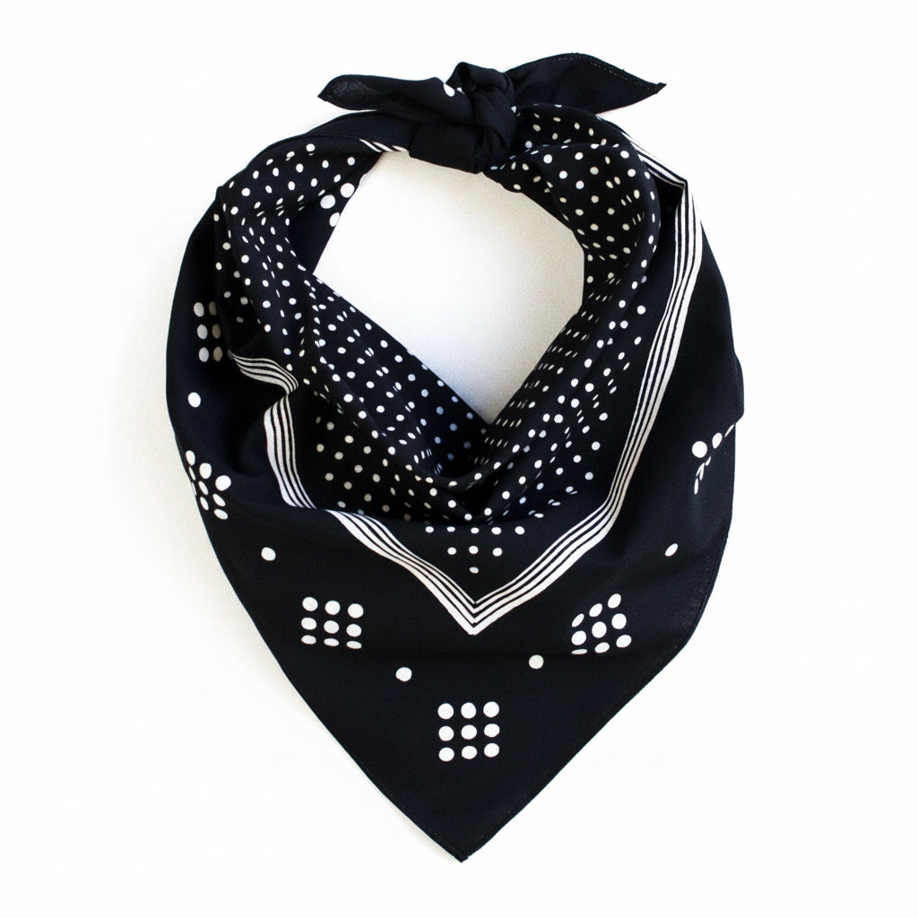 Polka Dot Bandana - Black