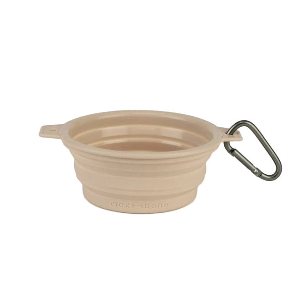 maxbone - Rubber Travel Bowl for Dogs: Sand