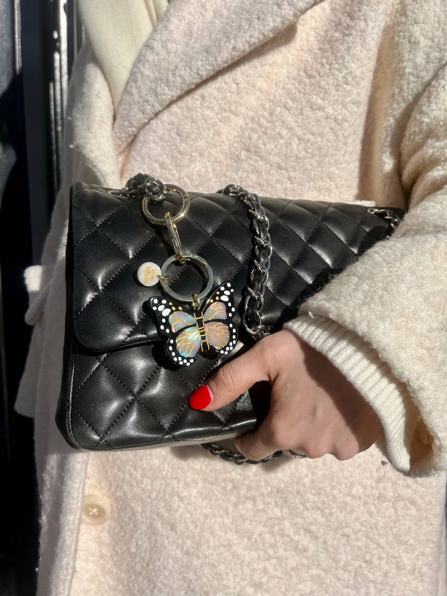 Solar Eclipse - Monarch Butterfly Bag Charm + Keychain: Orange
