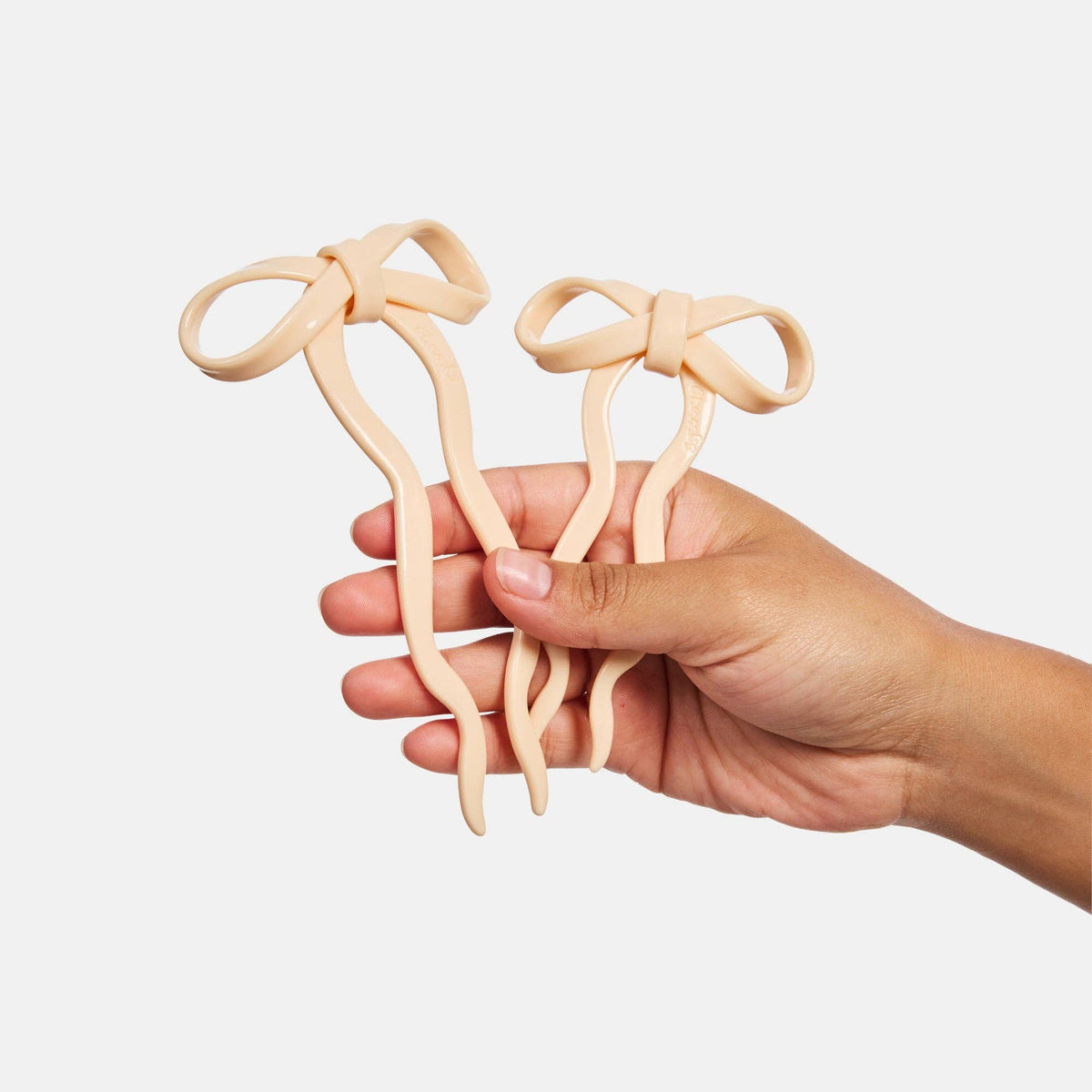 CHUNKS - Bow Hairpin - Large - Cream