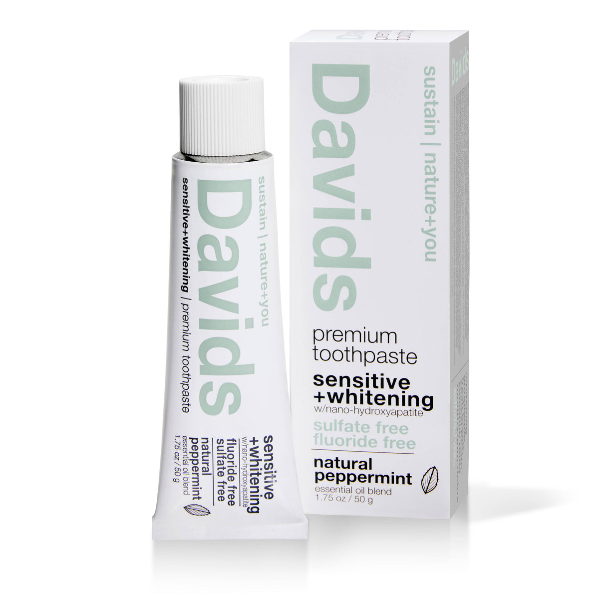 Davids - Travel Size Premium Toothpaste - Sensitive + Whitening