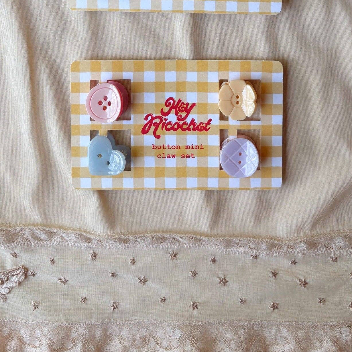 Mini Button Claw Clip Set - Pastel