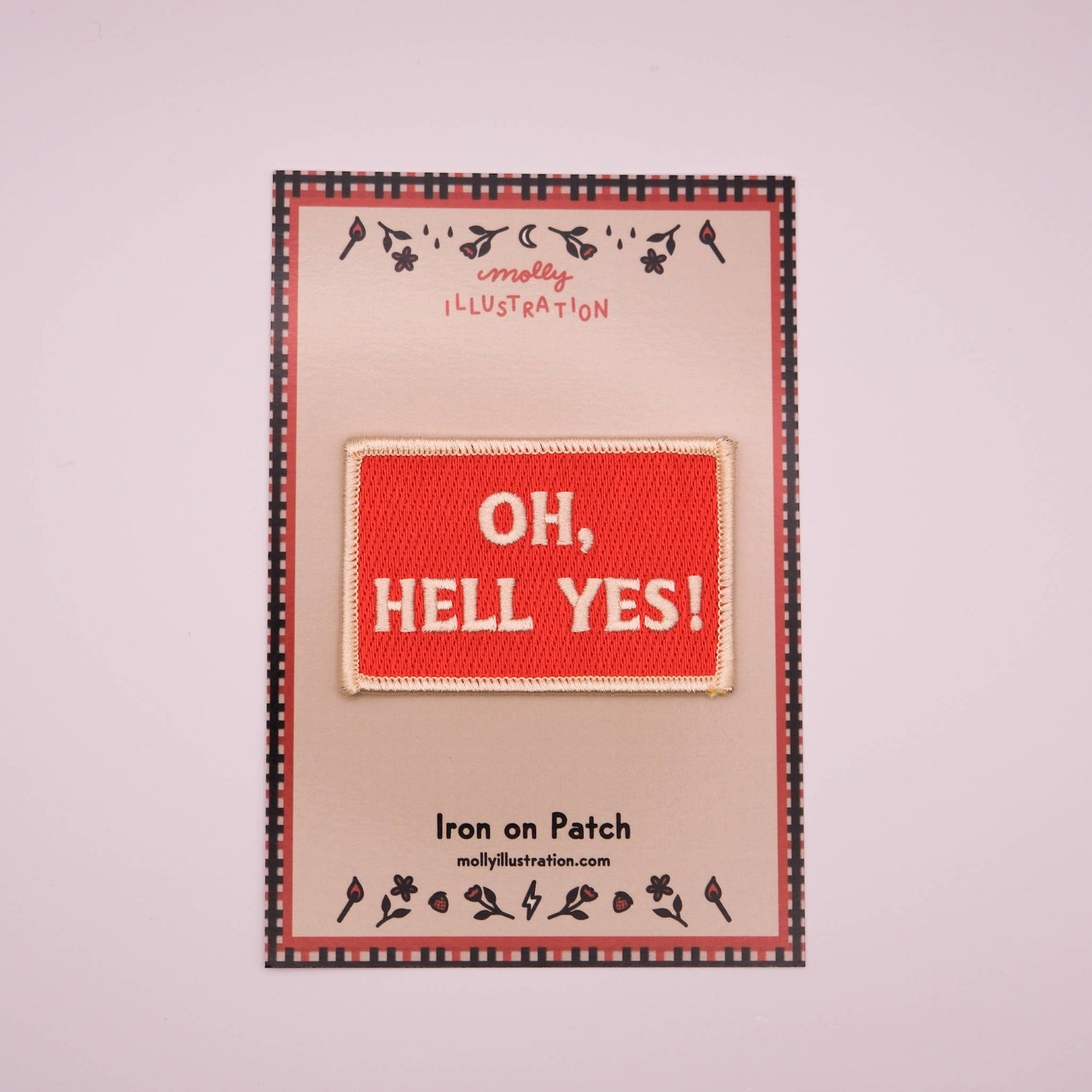 Vintage Style Embroidered Iron On Patch - Oh Hell Yes