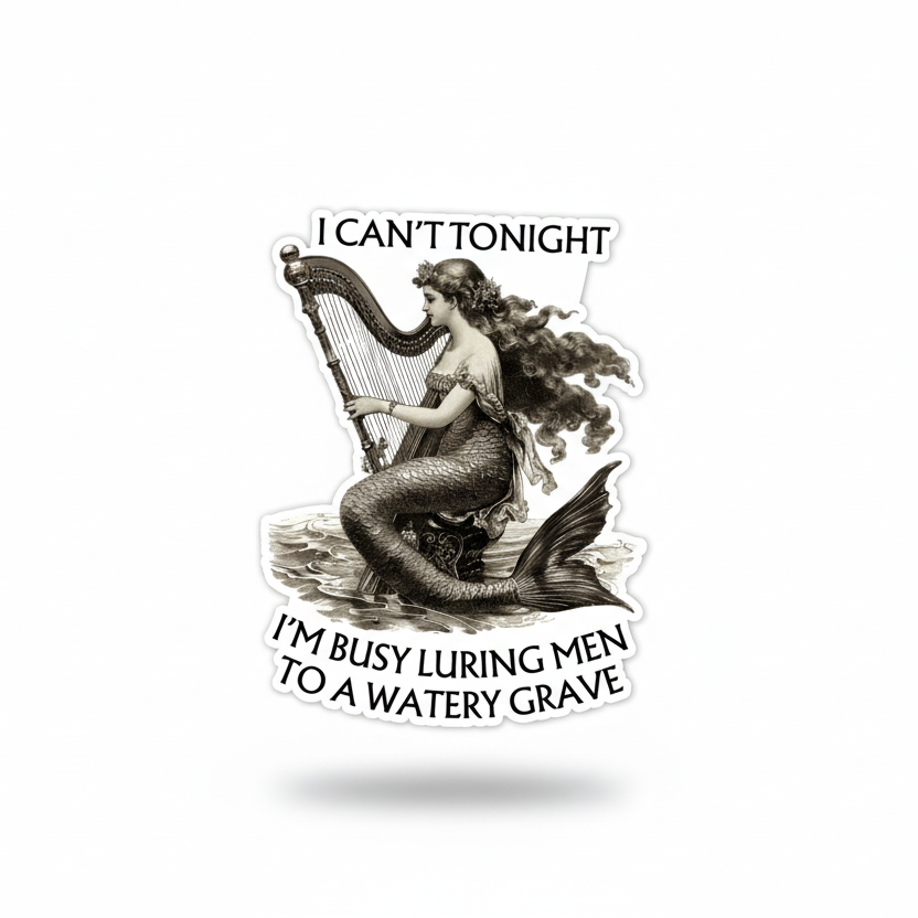 Siren Sticker, Funny Feminism, Greek Mythology Decals