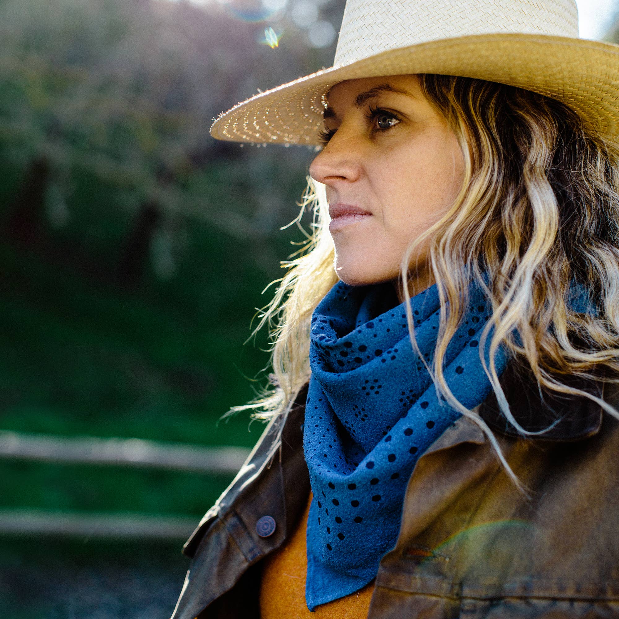 Natural Dye Silk Bandana | Indigo | Dot