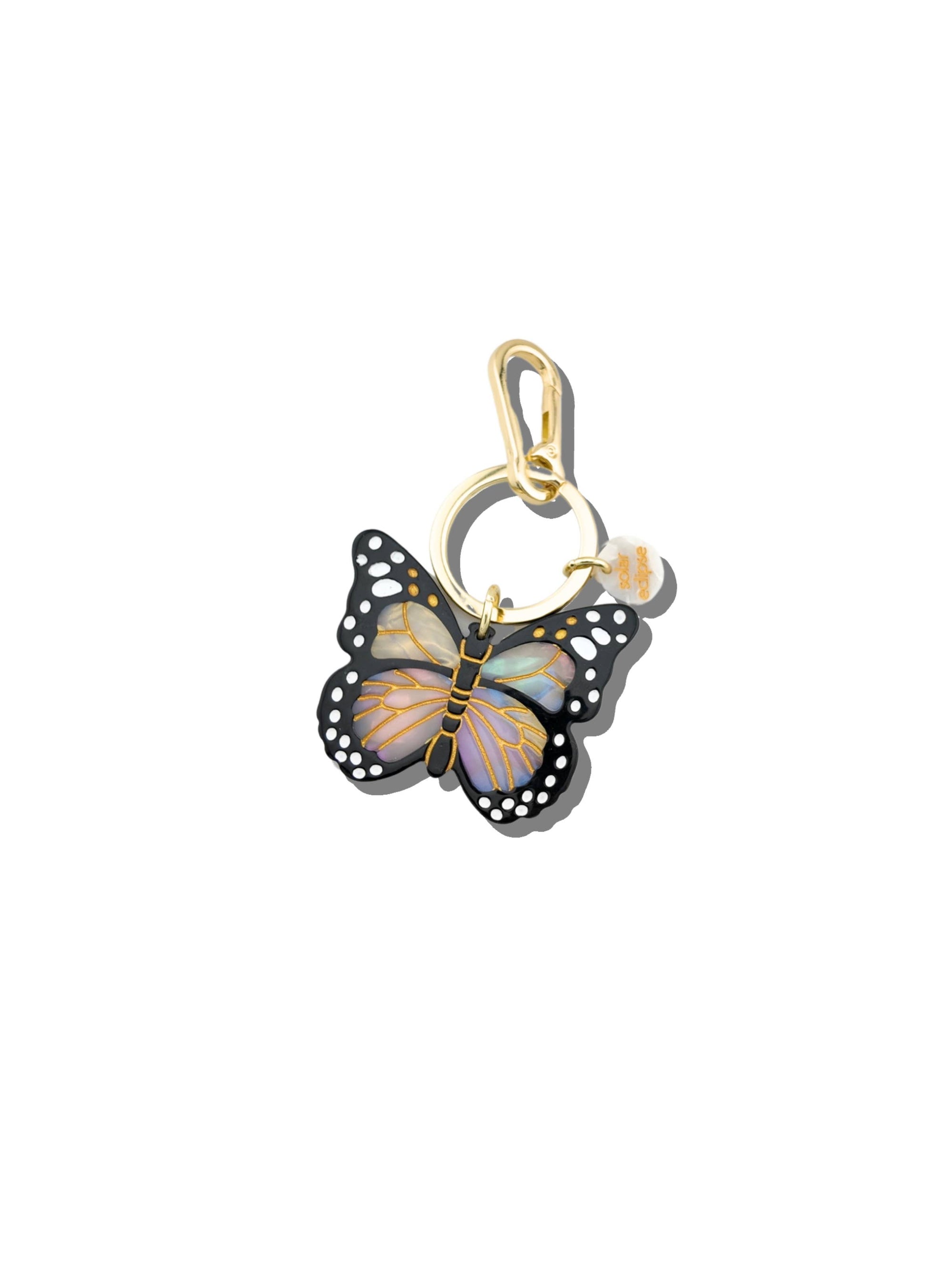 Solar Eclipse - Monarch Butterfly Bag Charm + Keychain: Orange