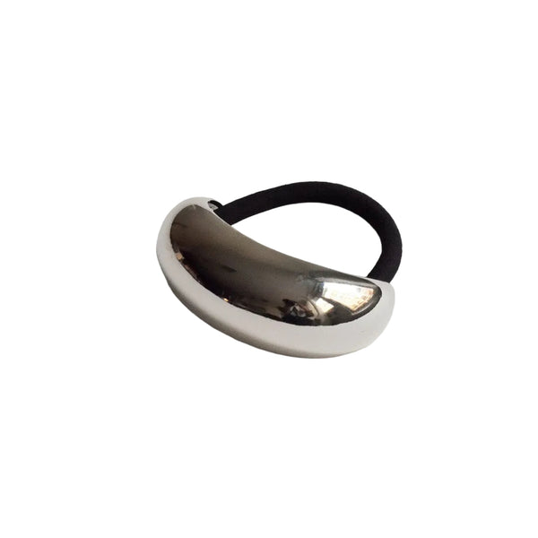 nar'sha Pebble-Shaped Metal Cuff Hair Tie Gold

