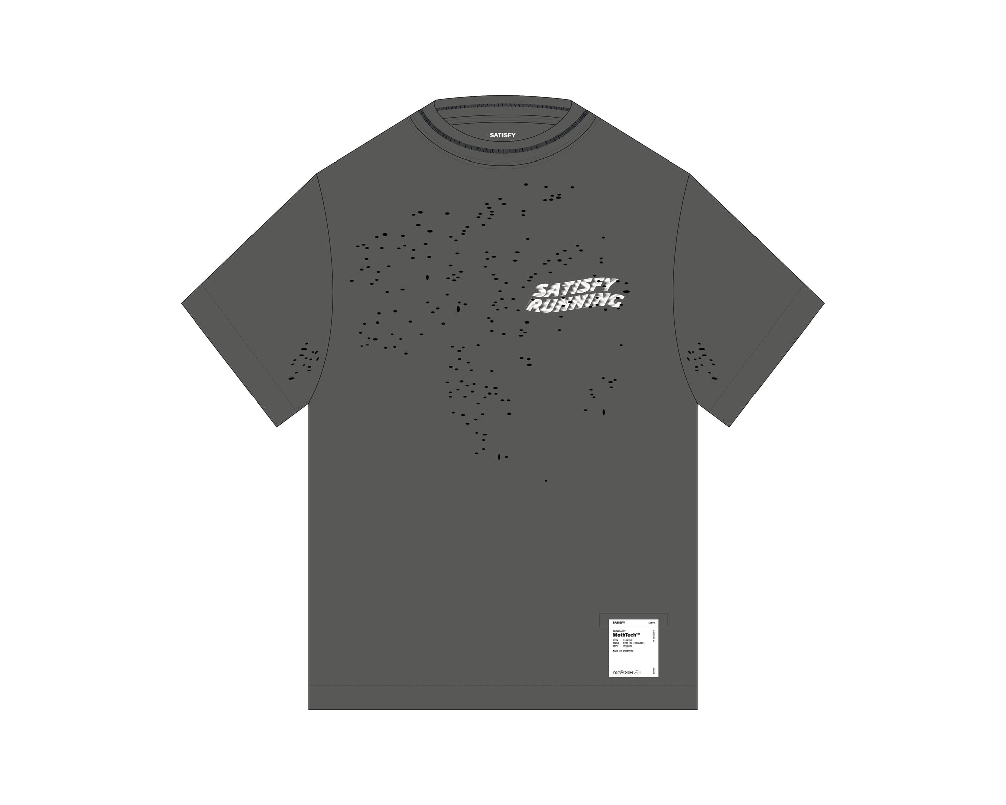 SATISFY - MothTech™ T-Shirt  - Aged Black Satisfy Running