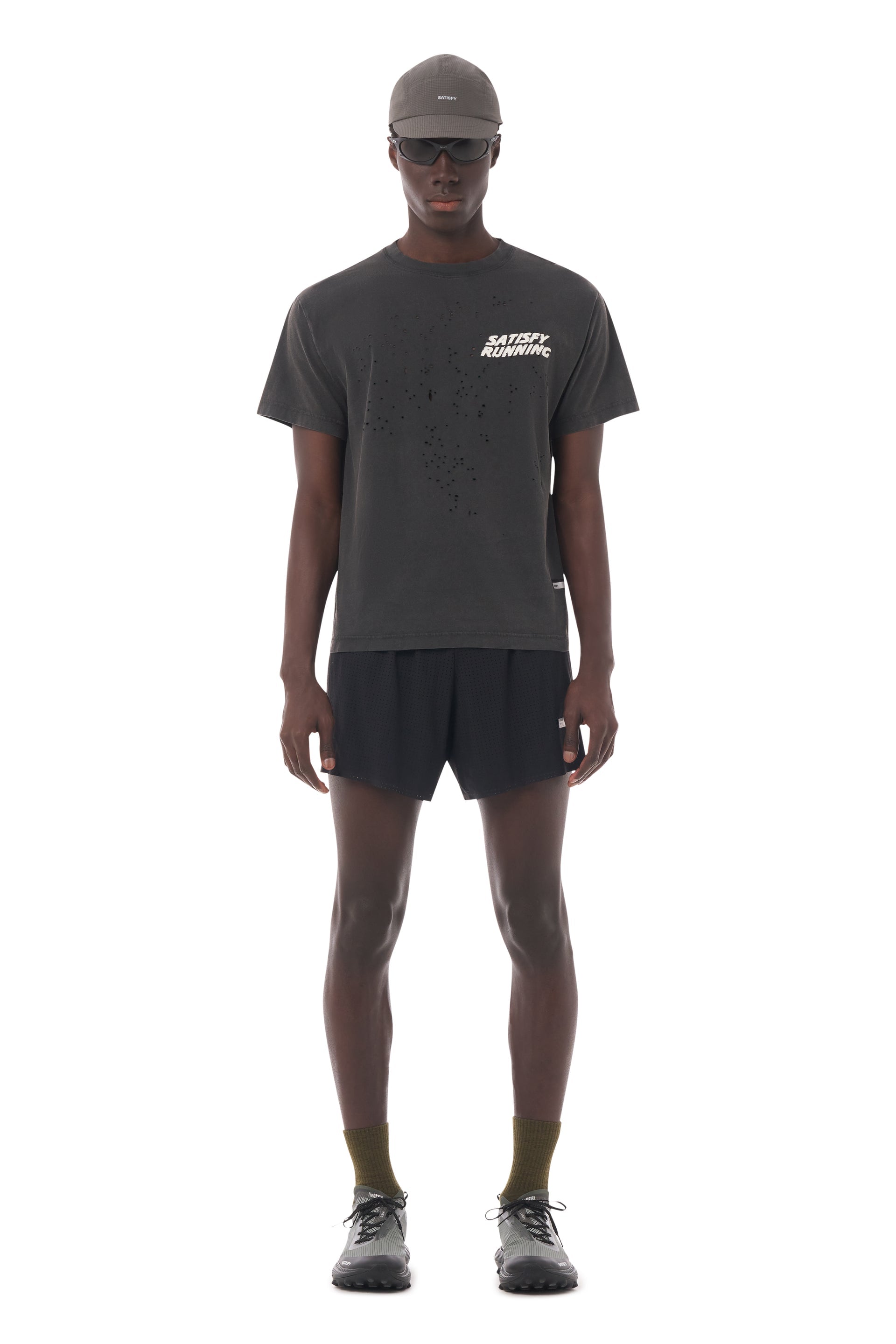 SATISFY - MothTech™ T-Shirt  - Aged Black Satisfy Running