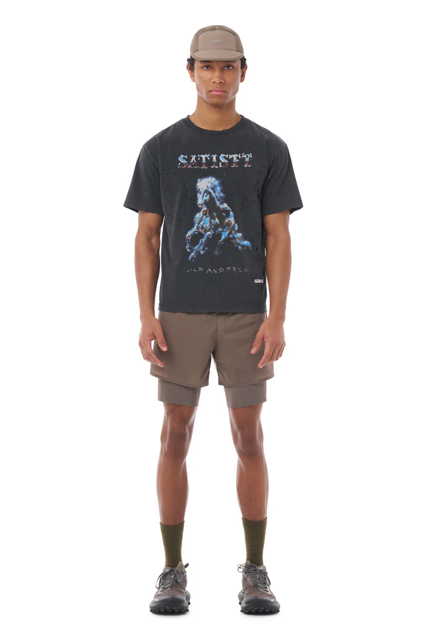 SATISFY - MothTech™ T-Shirt  - Aged Black Stallion
