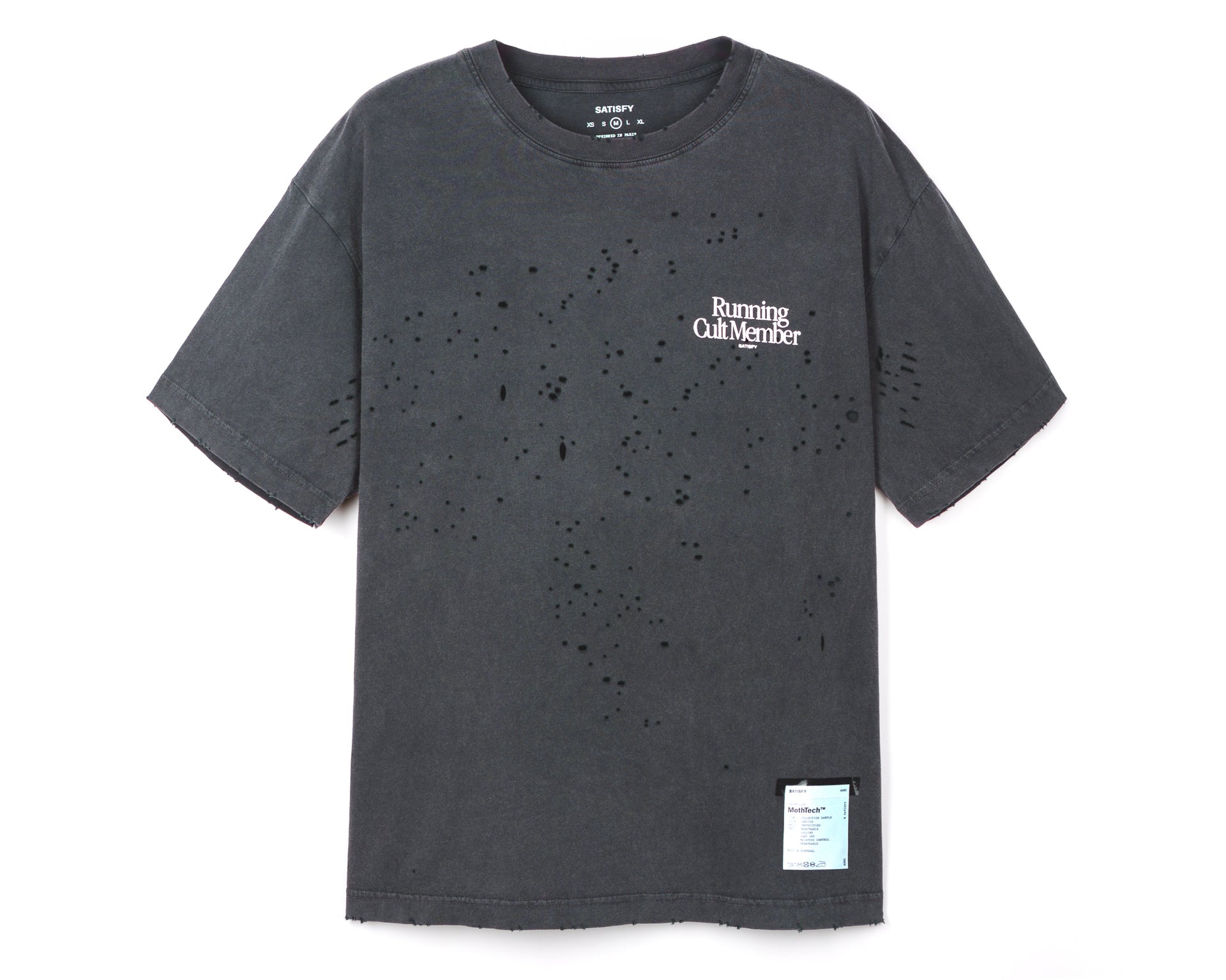SATISFY - MothTech T-Shirt - Aged Black - Running Cult Member