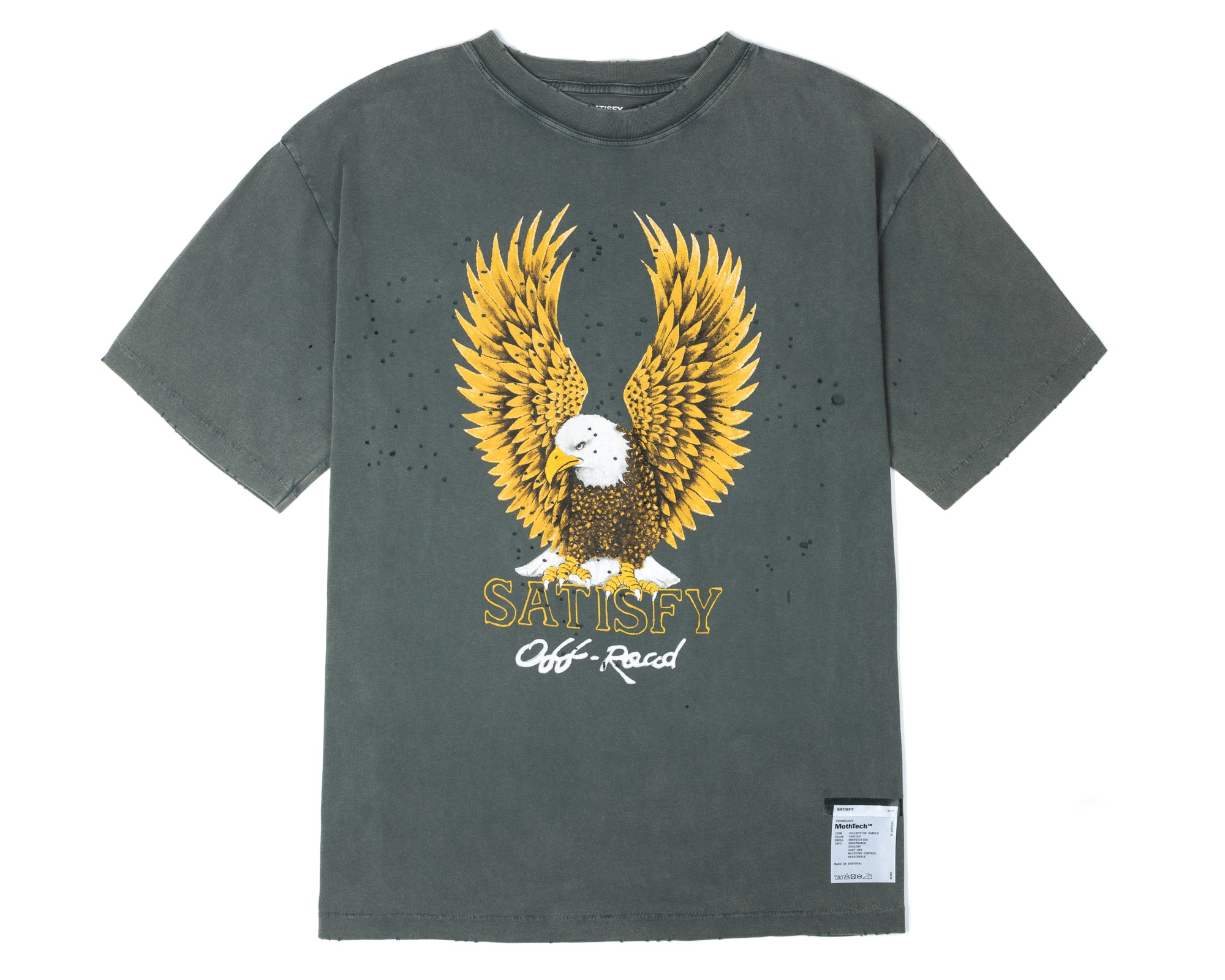 SATISFY - MothTech™ T-Shirt  - Faded Black Eagle