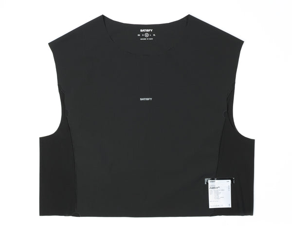 SATISFY - Justice Trail Cropped Muscle Tee  - Black