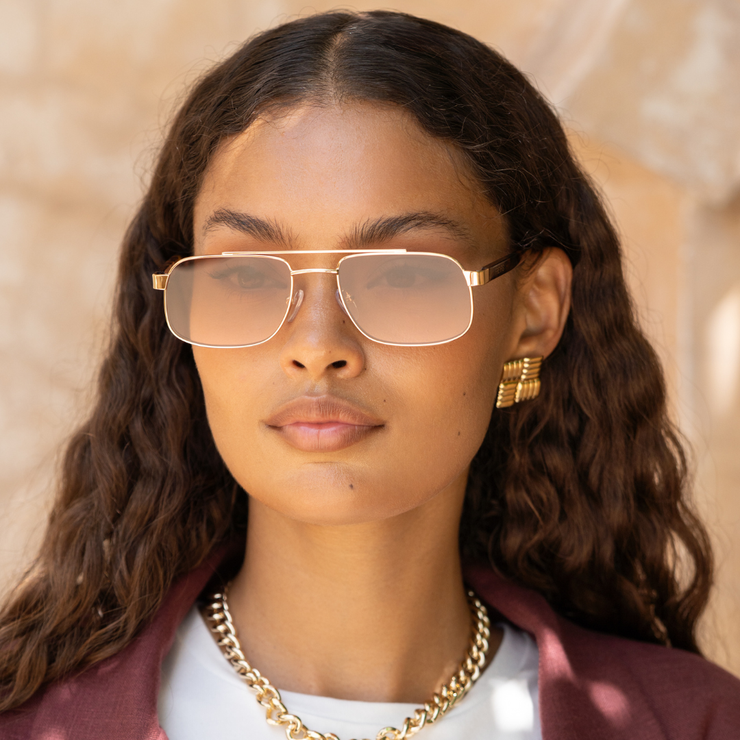 FREYRS - Vesper Sunglasses - Gold/Brown Pink