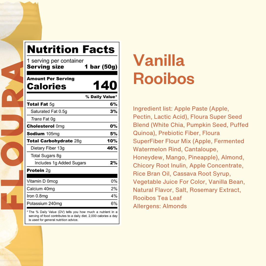 Floura - Vanilla Rooibos Fiber Snack Bar
