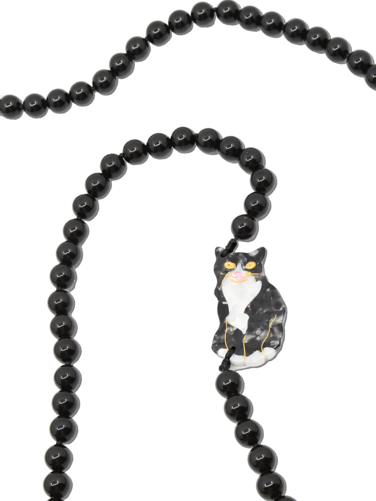 Solar Eclipse - Crossbody Phone Chain - Tuxedo Cat
