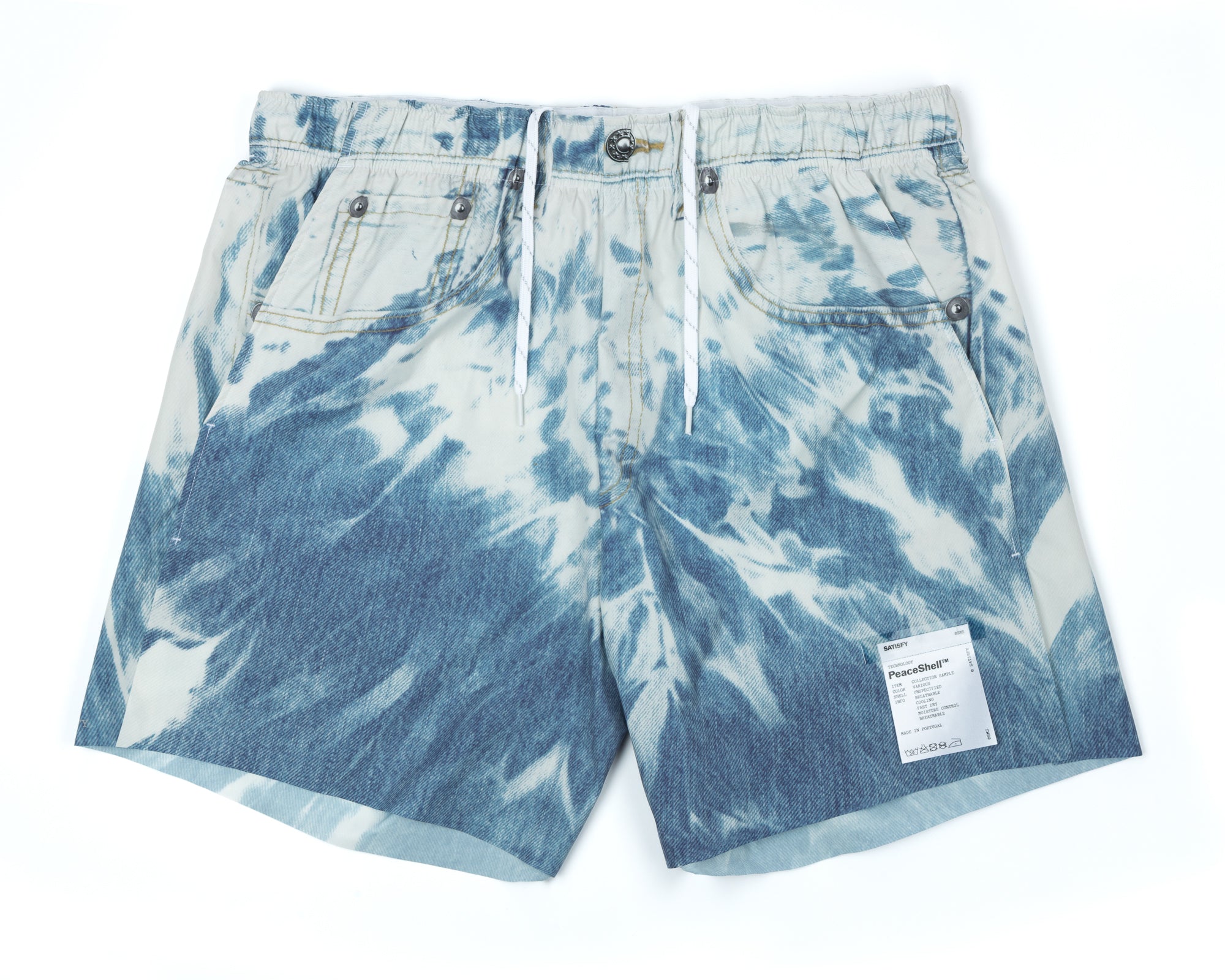 SATISFY - PeaceShell Unlined Short  - Bleached Blue Denim
