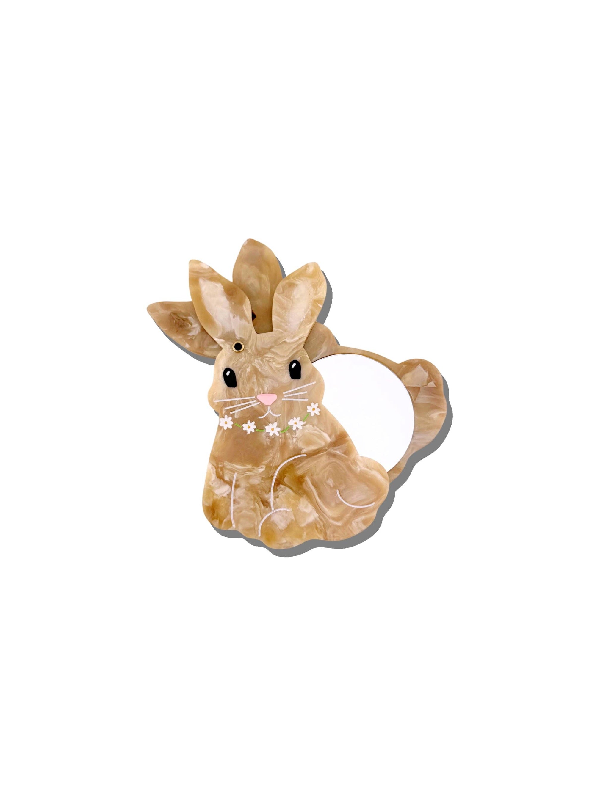 Solar Eclipse - Hand-painted Bunny Compact Mirror