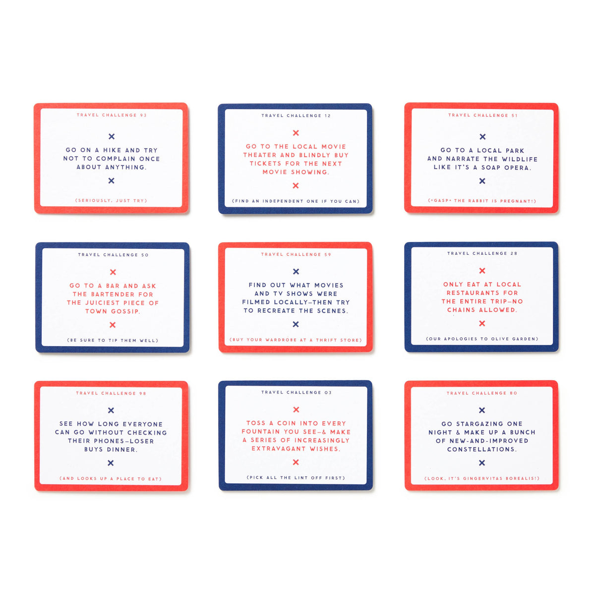 Challenge Accepted - Quirky Travel Tasks Card Deck