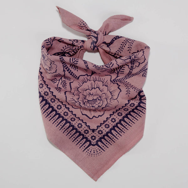 Natural Dye Silk Bandana - Viola Pink