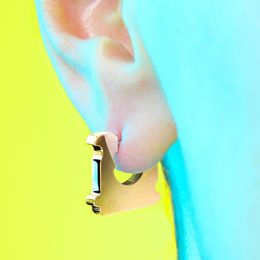 Studiocult - Single Mini Bread Tag Earring -Gold