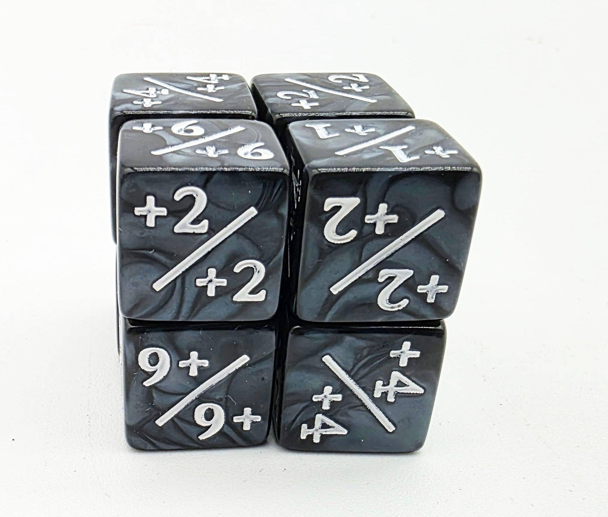 Pearl Black with White Dice - +1/+1 Magic Counters