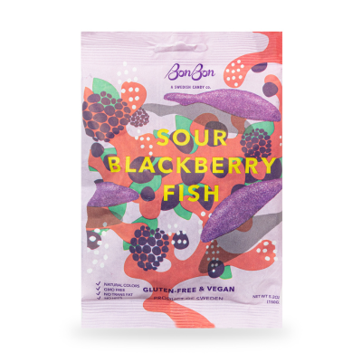 BonBon - Swedish Candy - Sour Blackberry Fish