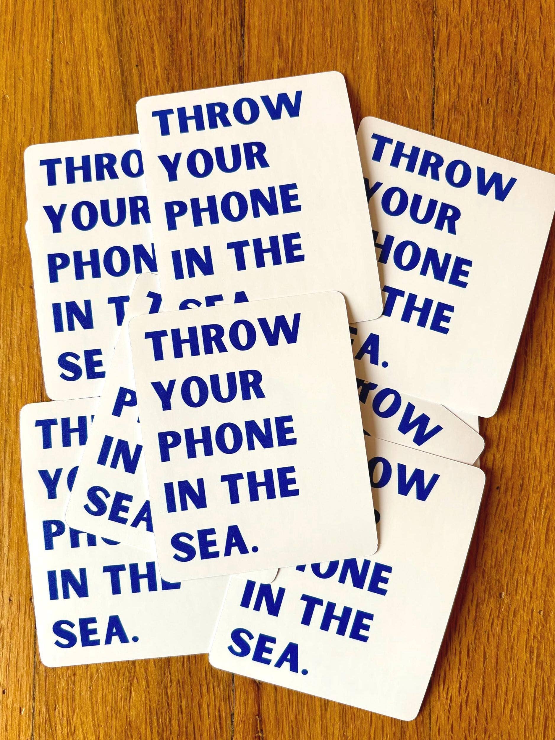 Anna Liz Heart Designs - Throw Your Phone in the Sea, Digital Detox Sticker