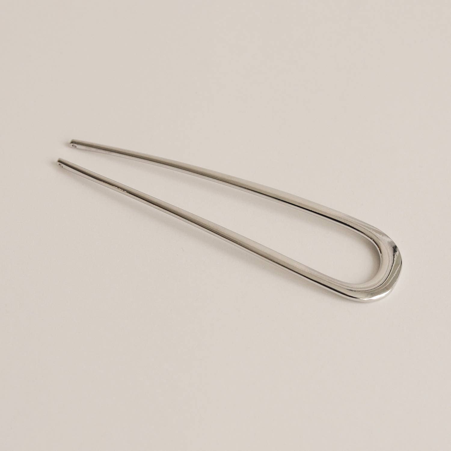 nar'sha - Minimalist Bent U-Shaped Hair Stick - Silver