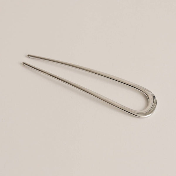 nar'sha Bent U-Shaped Hair Stick Silver