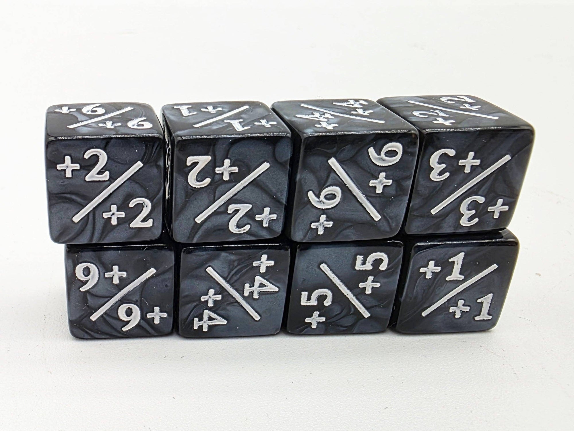 Pearl Black with White Dice - +1/+1 Magic Counters