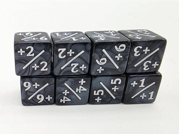 Pearl Black with White Dice - +1/+1 Magic Counters