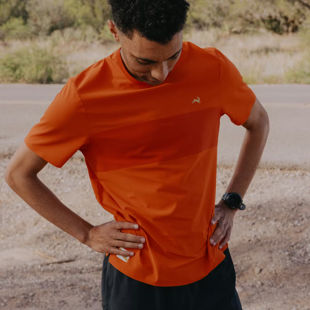 Tracksmith - Meridian Tee - Orangeade/Red Clay