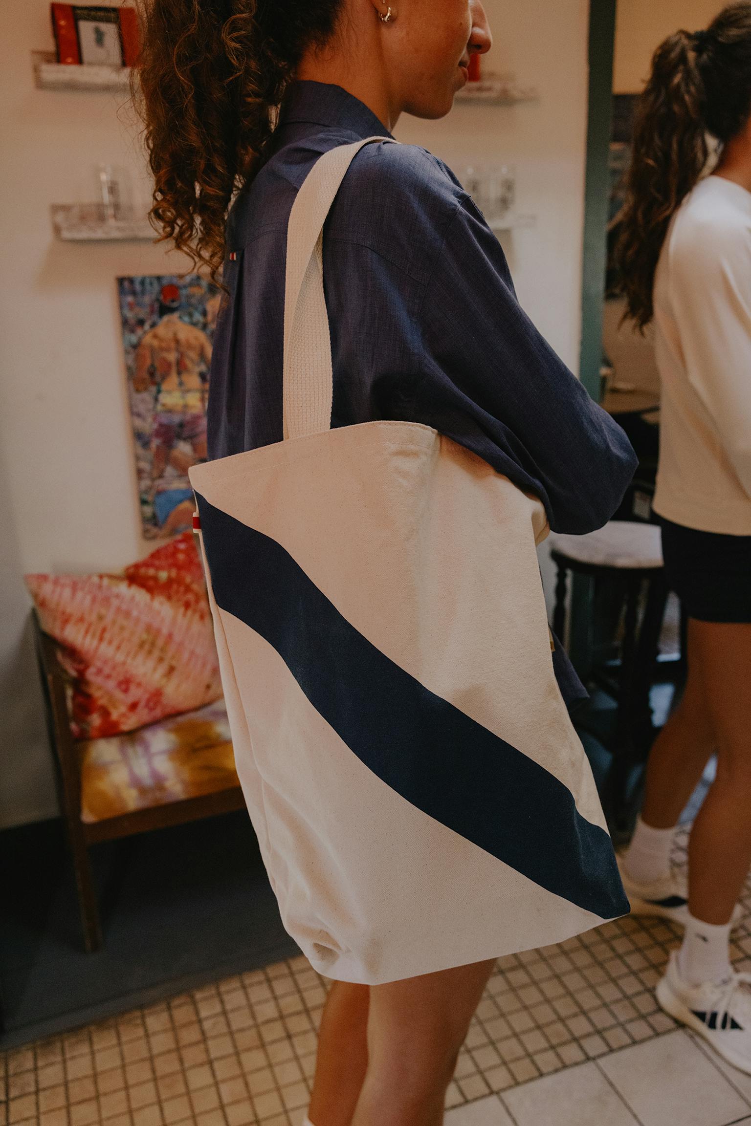 Tracksmith - Market Tote - Ivory/Navy