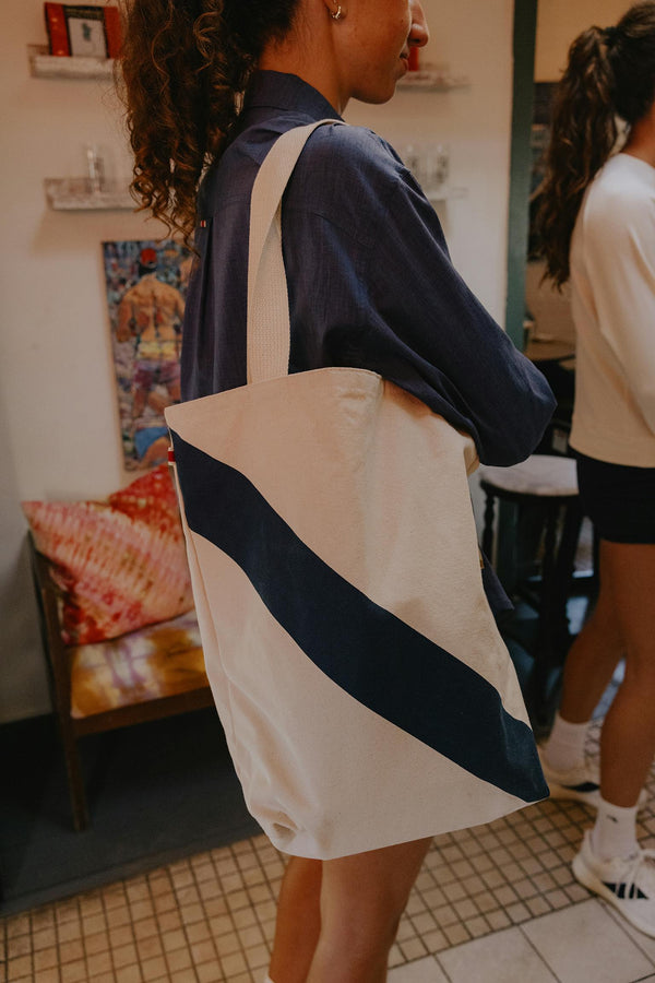 Tracksmith - Market Tote - Ivory/Navy