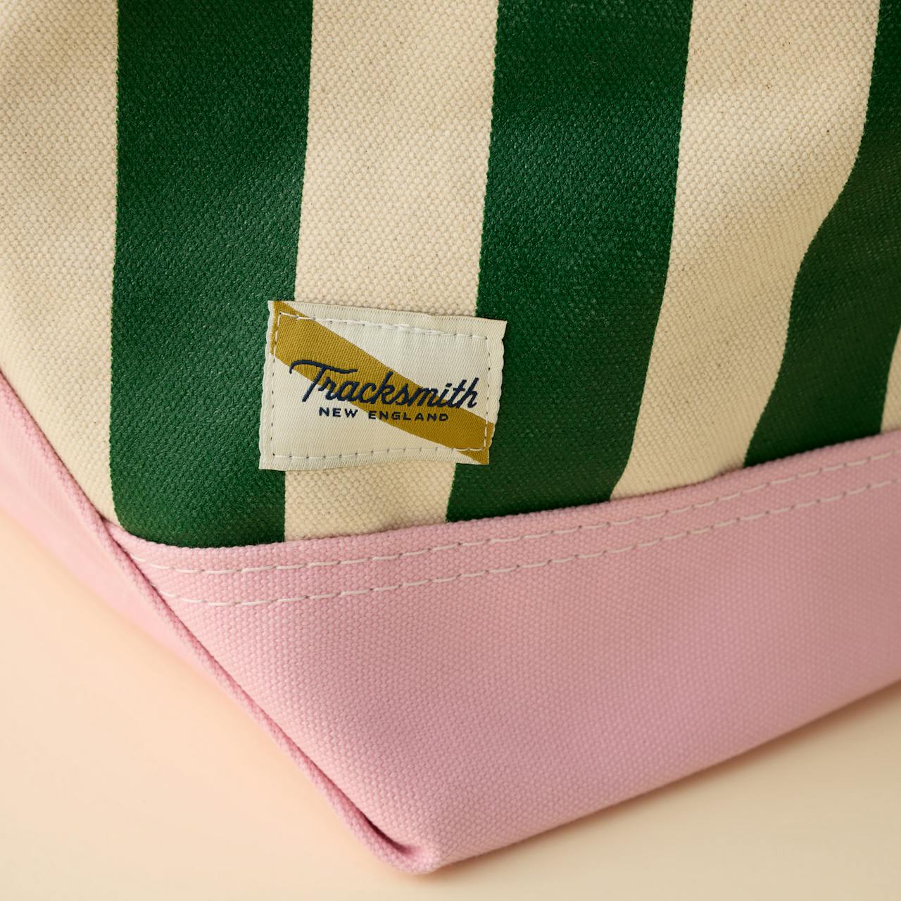 Tracksmith - Run Cannonball Run Tote - Green/Ivory Stripe