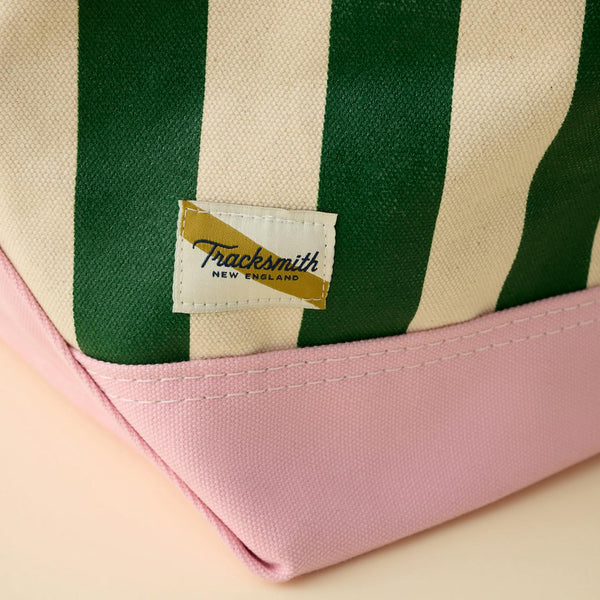 Tracksmith - Run Cannonball Run Tote - Green/Ivory Stripe