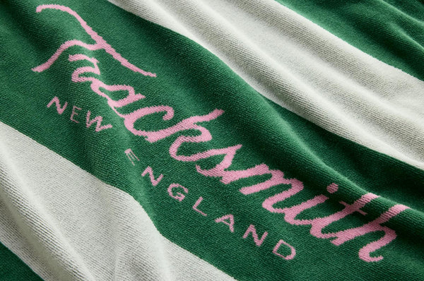 Tracksmith - RCR Beach Towel - Greener Pastures/Ivory Stripe