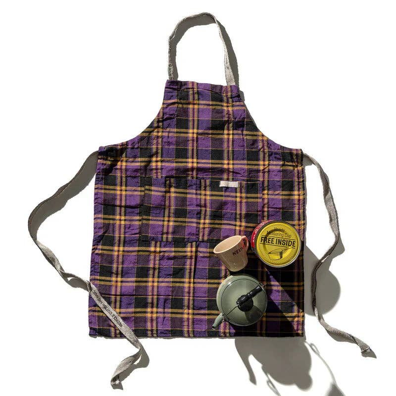 Puebco - Recycle Cotton Check Apron Purple Mix